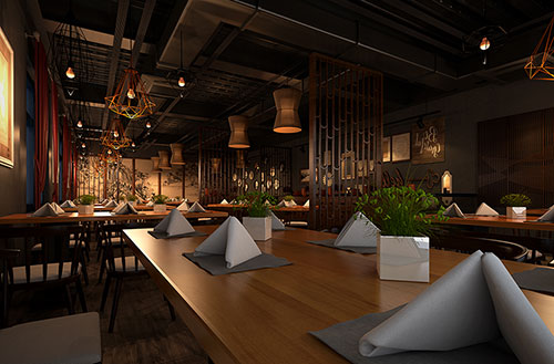 佳木斯简约大气中式风格餐厅设计装修效果图