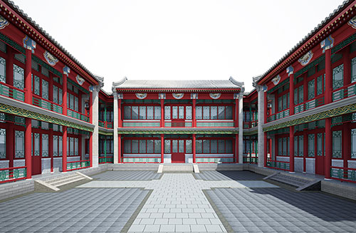 佳木斯北京四合院设计古建筑鸟瞰图展示